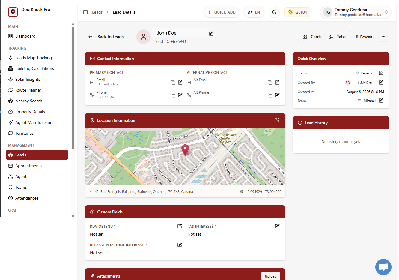 Engage & Capture — desktop view