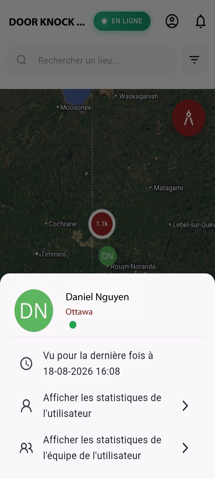 real-time-agent-tracking mobile app view
